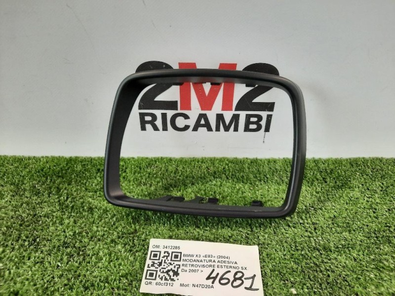 Modanatura Adesiva Retrovisore Esterno SX 3412285 Bmw X3 E83 2004
