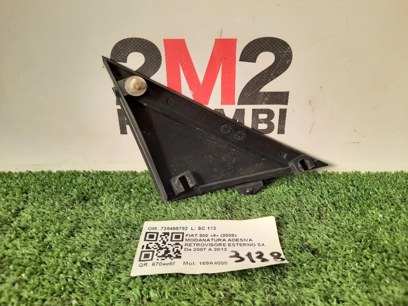Modanatura Adesiva Retrovisore Esterno SX 735455792 Fiat 500 II 2008