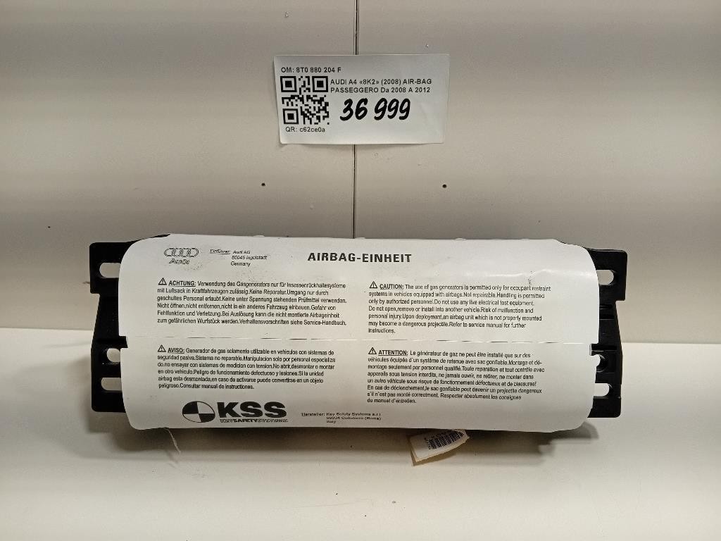 Air-bag Passeggero 8T0 880 204 F Audi A4 8K2 2008