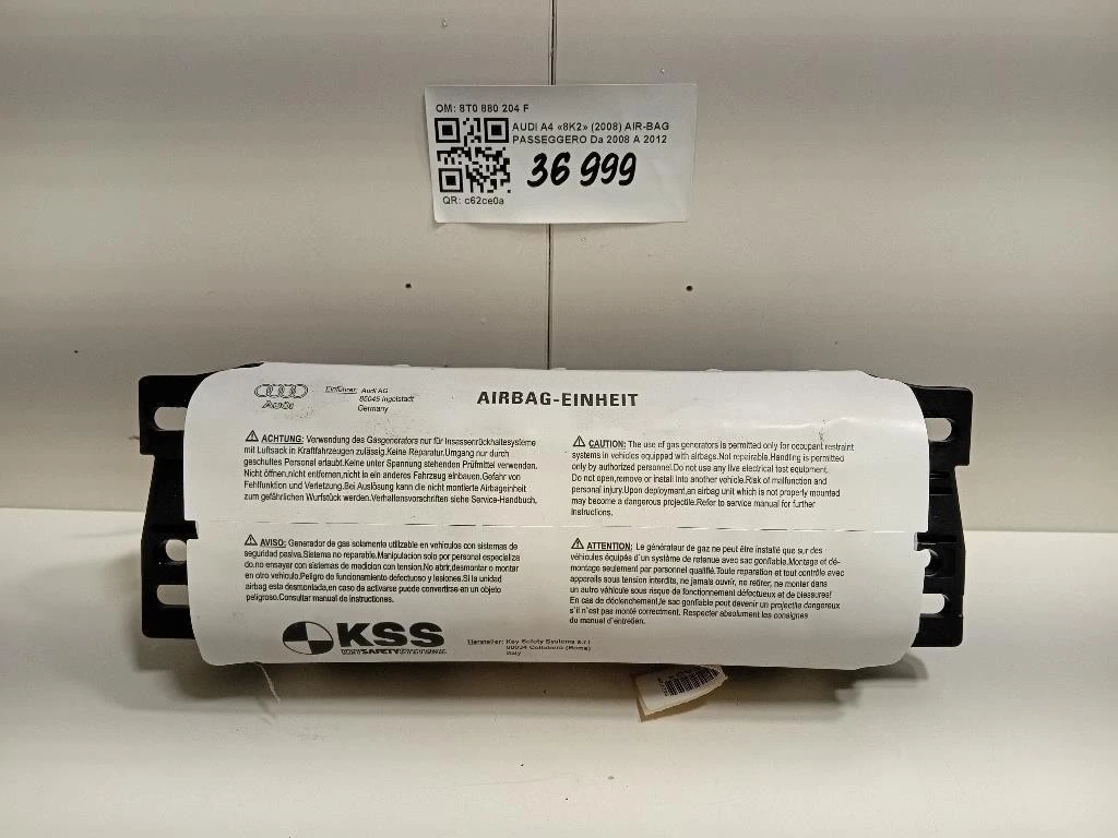 Air-bag Passeggero 8T0 880 204 F Audi A4 8K2 2008