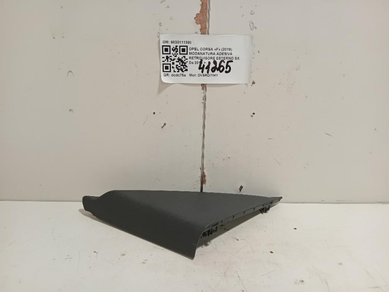 Modanatura Adesiva Retrovisore Esterno SX 9830111380 Opel Corsa F 2019