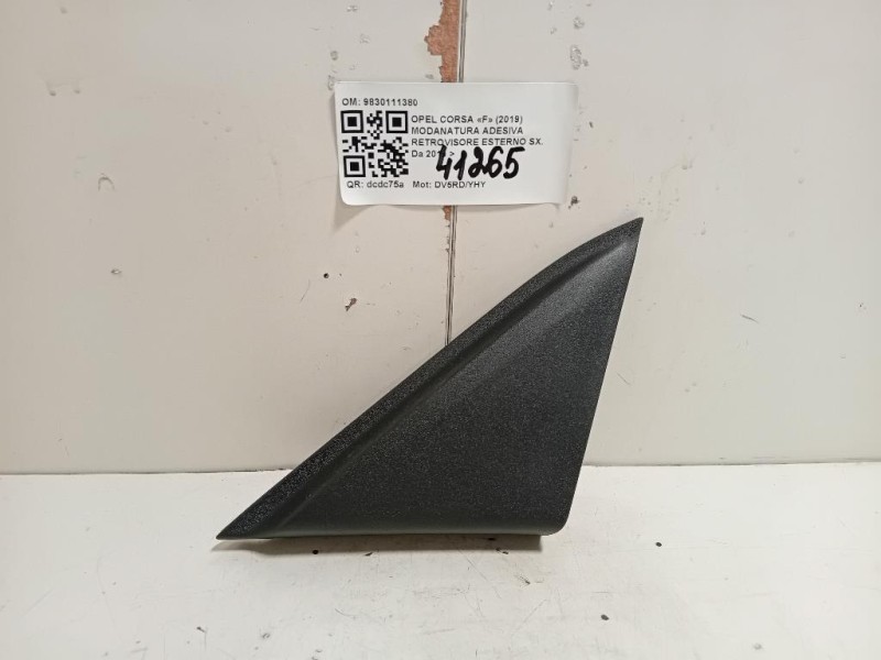 Modanatura Adesiva Retrovisore Esterno SX 9830111380 Opel Corsa F 2019