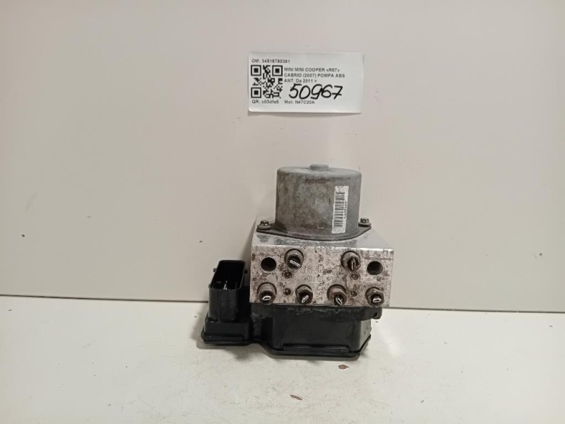 Pompa ABS ANT 34516790381 Mini MINI Cooper R57 Cabrio 2007