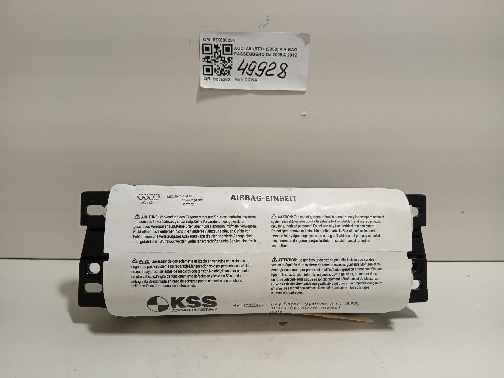 Air-bag Passeggero 8T0880204 Audi A5 8T3 2008
