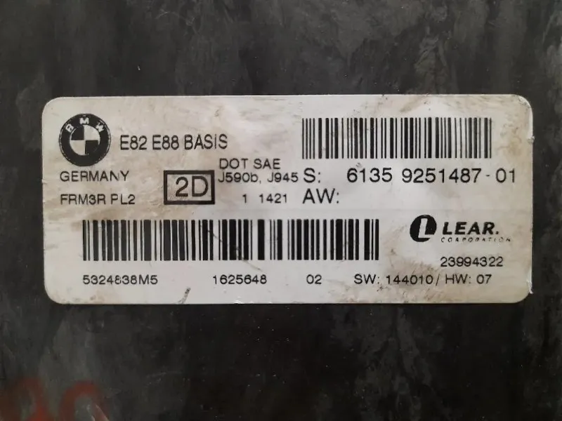 Centralina LUCI Interne 61359251487 Bmw Serie 1 E82 Coupe 2005