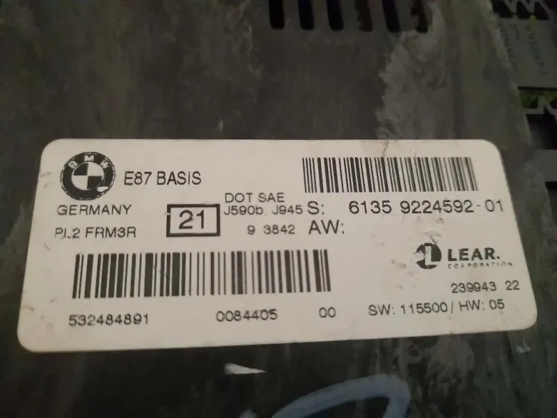 Centralina LUCI Interne 61359224592 Bmw Serie 1 E87 Berlina 2005