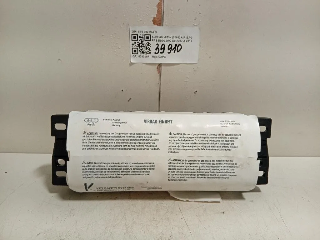 Air-bag Passeggero 8T0 880 204 D Audi A5 8T3 2008