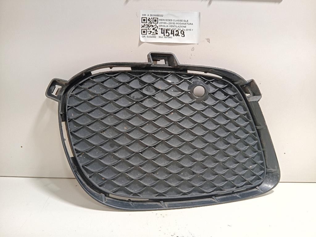 Modanatura Griglia Ventilazione Paraurti ANT SX A 2928855322 Mercedes Classe GLE W166 2015