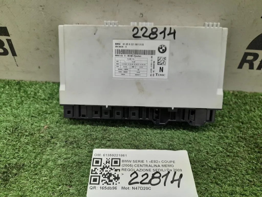 Centralina MEMO Regolazione Sedili 61359221861 Bmw Serie 1 E82 Coupe 2005