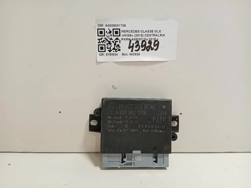 Centralina PARK Assist A0009001708 Mercedes Classe GLE W166 2015