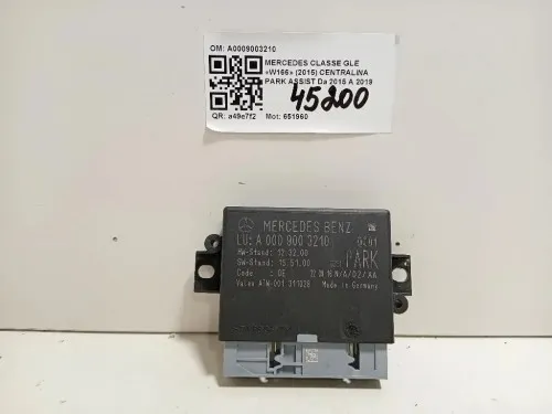 Centralina PARK Assist A0009003210 Mercedes Classe GLE W166 2015
