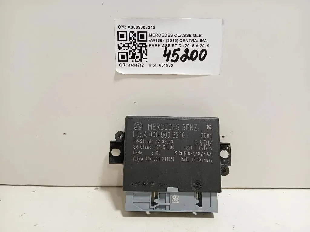 Centralina PARK Assist A0009003210 Mercedes Classe GLE W166 2015