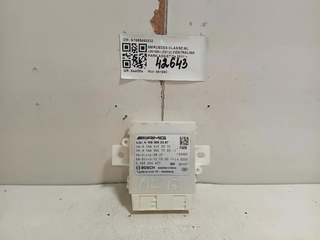 Centralina PARK Assist A1665450332 Mercedes Classe ML W166 2012