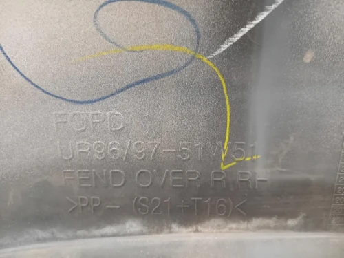 Modanatura Paracolpi Parafango POST DX JR96-51W51 Ford Ranger III 2009