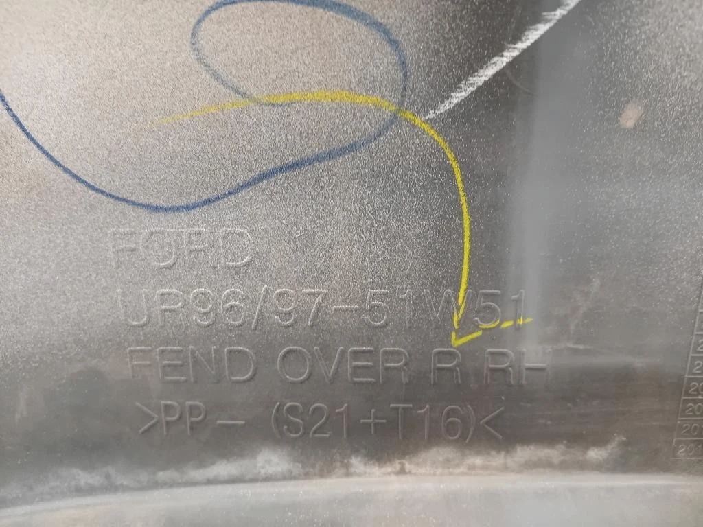 Modanatura Paracolpi Parafango POST DX JR96-51W51 Ford Ranger III 2009