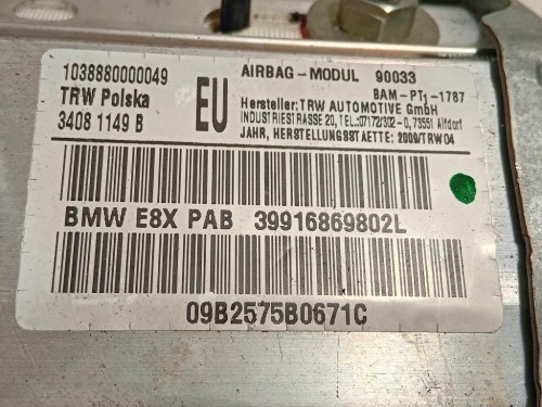 Air-bag Passeggero 399168698030 Bmw Serie 1 E82 Coupe 2005