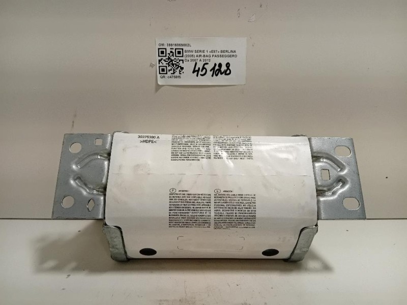 Air-bag Passeggero 399168698030 Bmw Serie 1 E82 Coupe 2005