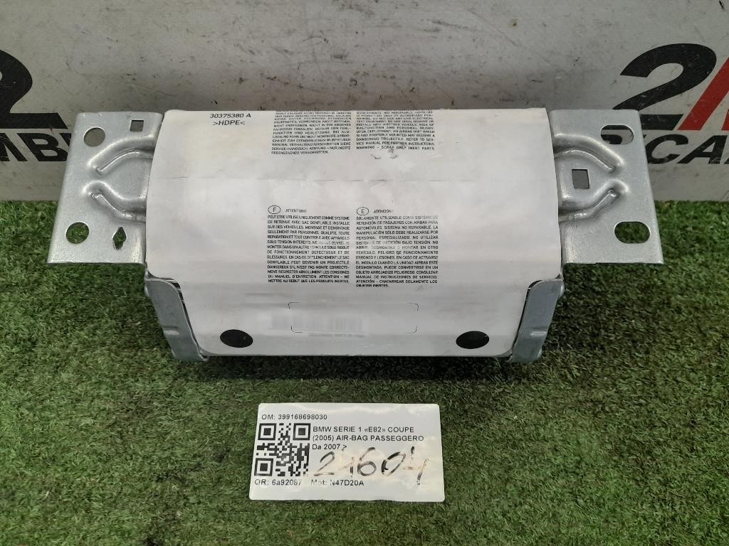 Air-bag Passeggero 399168698030 Bmw Serie 1 E82 Coupe 2005