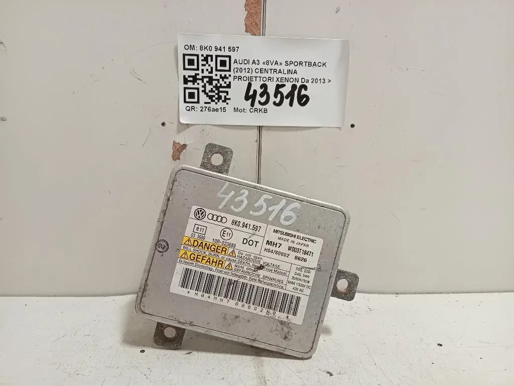 Centralina Proiettori Xenon 8K0 941 597 Audi A3 8VA Sportback 2012