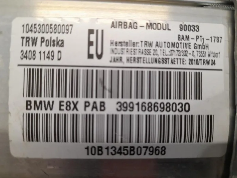 Air-bag Passeggero 30375380A Bmw Serie 1 E87 Berlina 2005