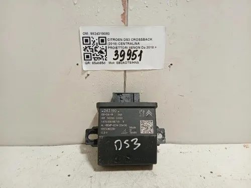 Centralina Proiettori Xenon 9824319080 Citroen DS3 Crossback 2018