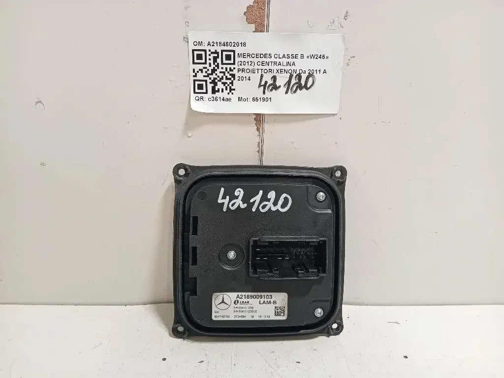 Centralina Proiettori Xenon A2184602018 Mercedes Classe B W246 2012