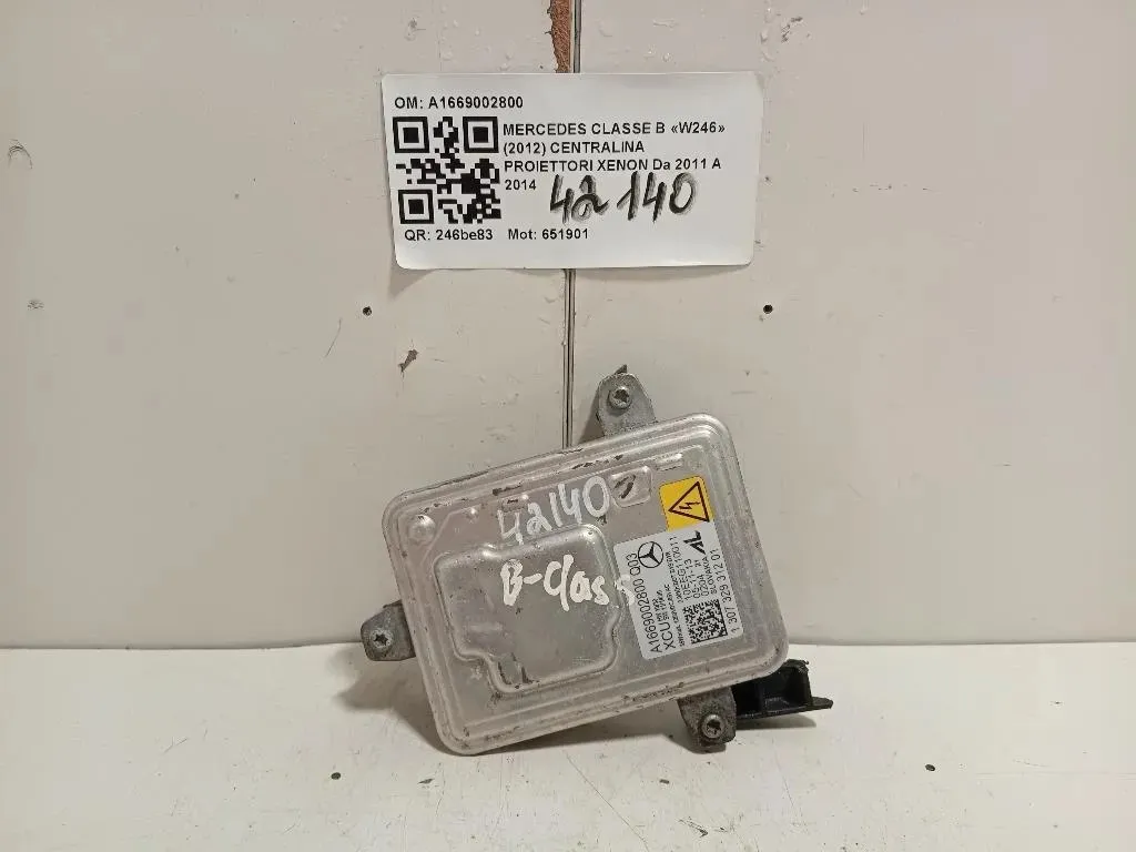 Centralina Proiettori Xenon A1669002800 Mercedes Classe B W246 2012