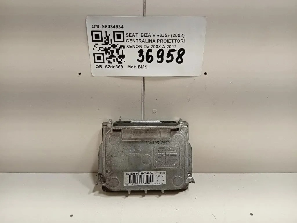 Centralina Proiettori Xenon 98034934 Seat Ibiza V 6J5 2008