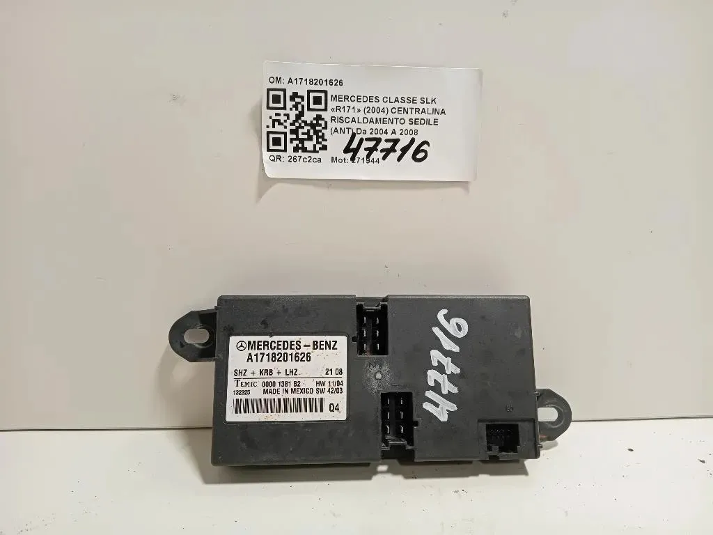 Centralina Riscaldamento Sedile ANT A1718201626 Mercedes Classe SLK R171 2004