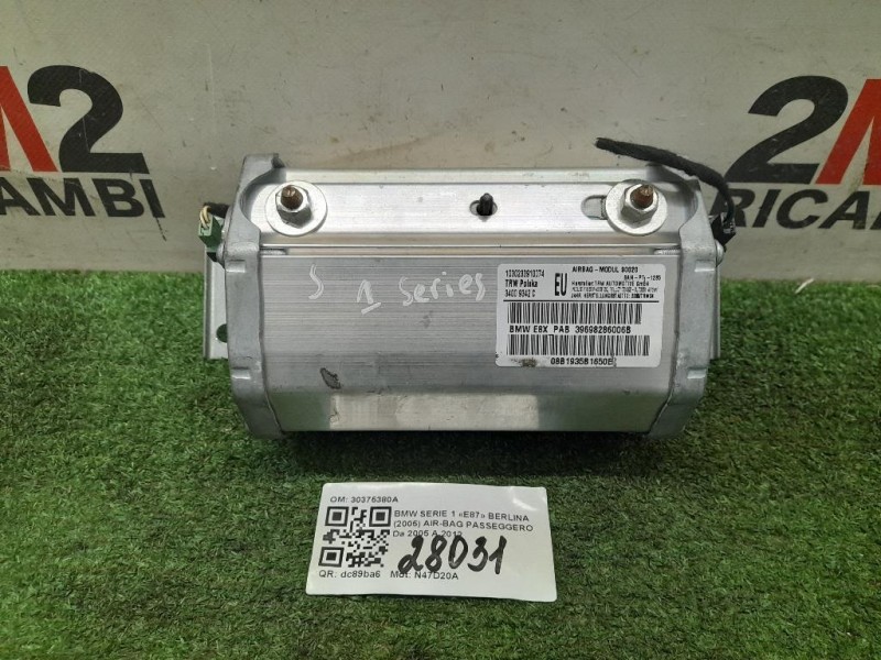 Air-bag Passeggero 30375380A Bmw Serie 1 E87 Berlina 2005