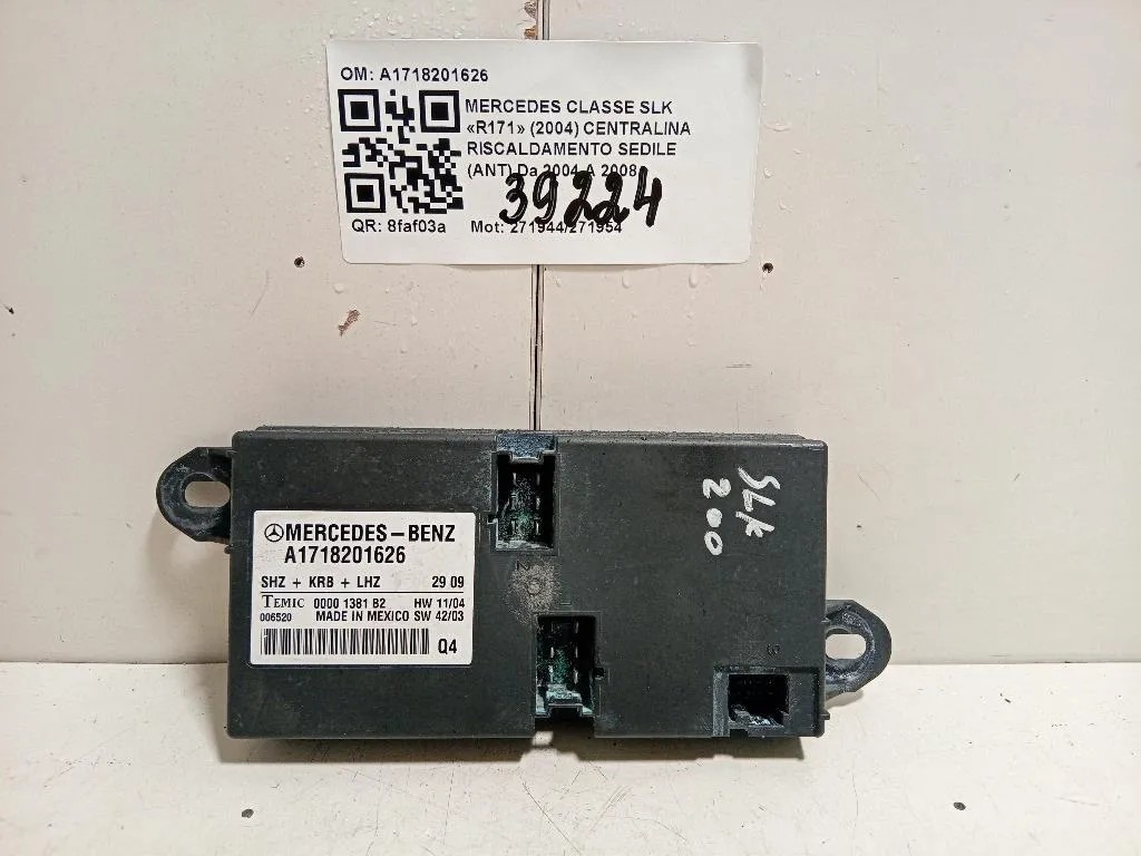 Centralina Riscaldamento Sedile ANT A1718201626 Mercedes Classe SLK R171 2004