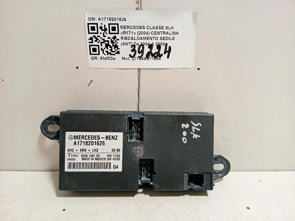 Centralina Riscaldamento Sedile ANT A1718201626 Mercedes Classe SLK R171 2004