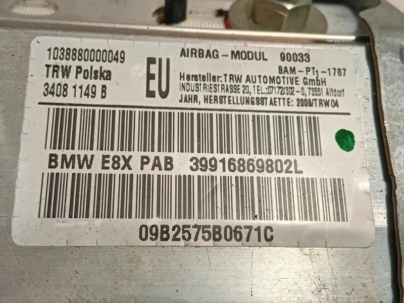 Air-bag Passeggero 39916869802L Bmw Serie 1 E87 Berlina 2005