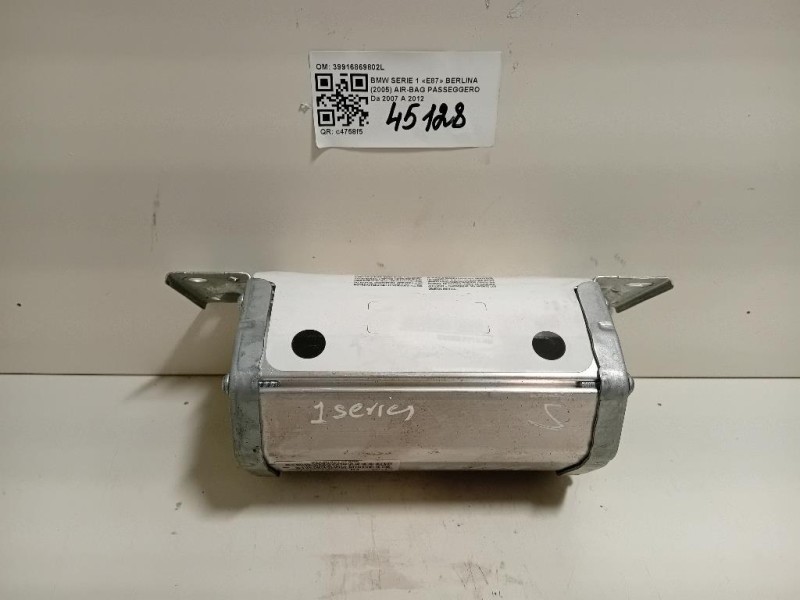 Air-bag Passeggero 39916869802L Bmw Serie 1 E87 Berlina 2005