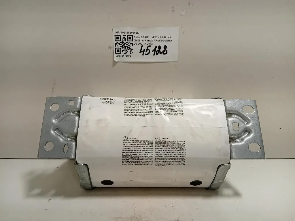 Air-bag Passeggero 39916869802L Bmw Serie 1 E87 Berlina 2005