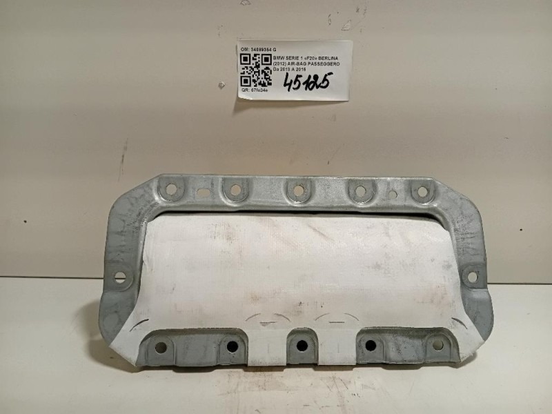 Air-bag Passeggero 34089354 G Bmw Serie 1 F20 Berlina 2012