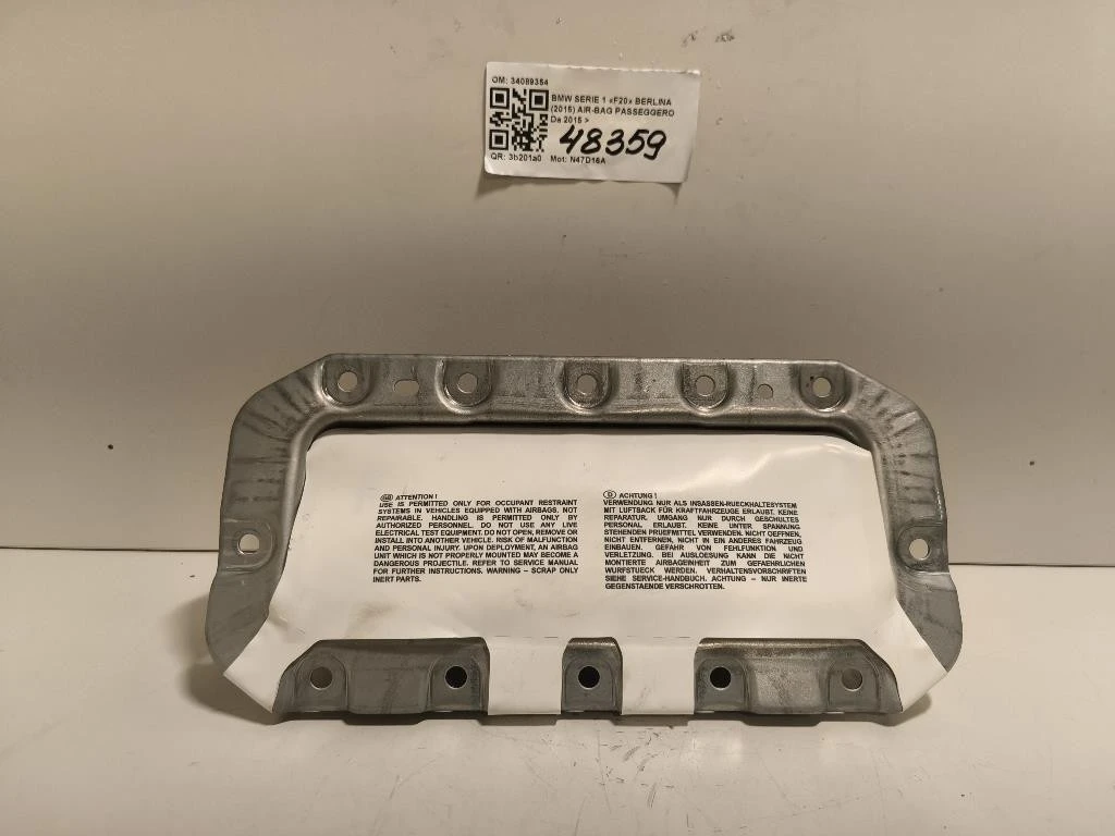 Air-bag Passeggero 34089354 Bmw Serie 1 F20 Berlina 2015
