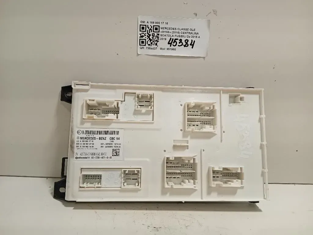 Centralina Scatola Fusibili A 166 900 17 16 Mercedes Classe GLE W166 2015