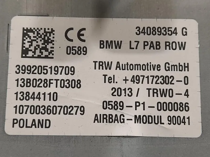 Air-bag Passeggero 34089354 G Bmw Serie 1 F20 Berlina 2012