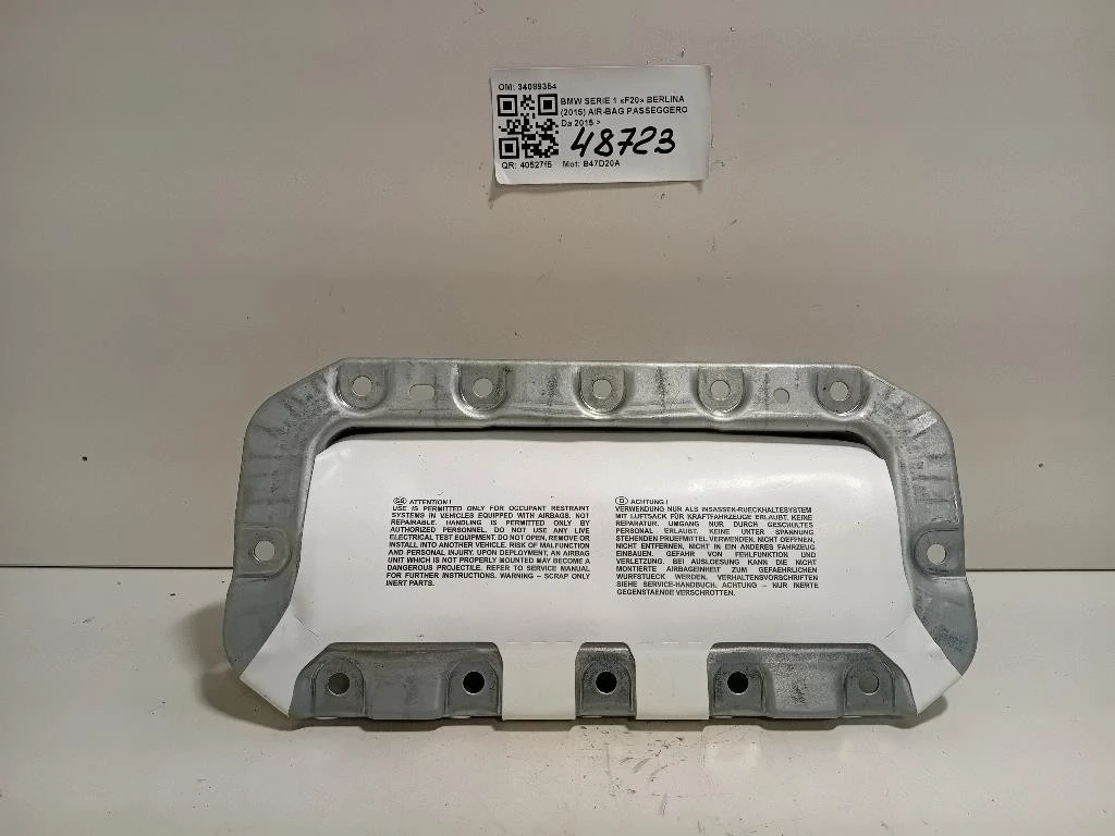 Air-bag Passeggero 34089354 Bmw Serie 1 F20 Berlina 2015