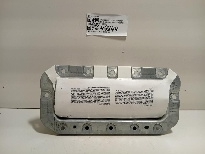 Air-bag Passeggero 34089354 Bmw Serie 1 F20 Berlina 2015