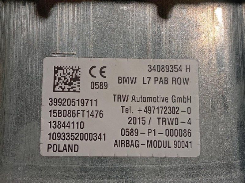 Air-bag Passeggero 34089354 Bmw Serie 1 F20 Berlina 2015