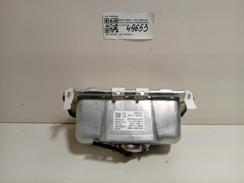 Air-bag Passeggero 34089354 Bmw Serie 1 F20 Berlina 2015