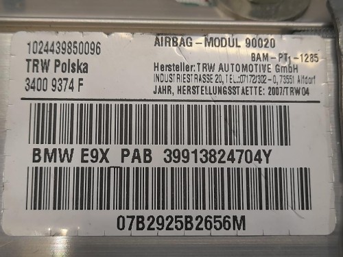 Air-bag Passeggero 34089354 Bmw Serie 1 F20 Berlina 2015