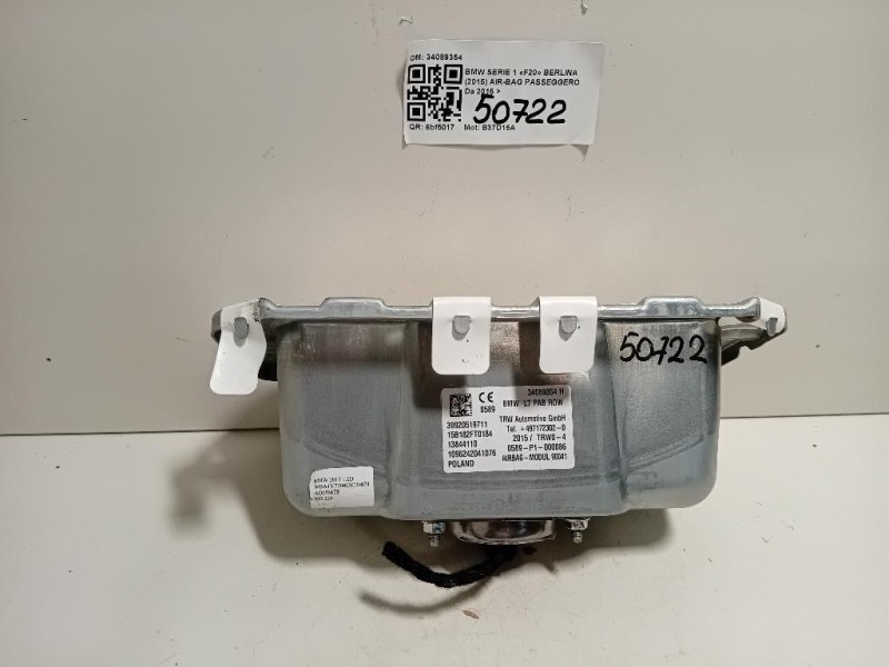 Air-bag Passeggero 34089354 Bmw Serie 1 F20 Berlina 2015