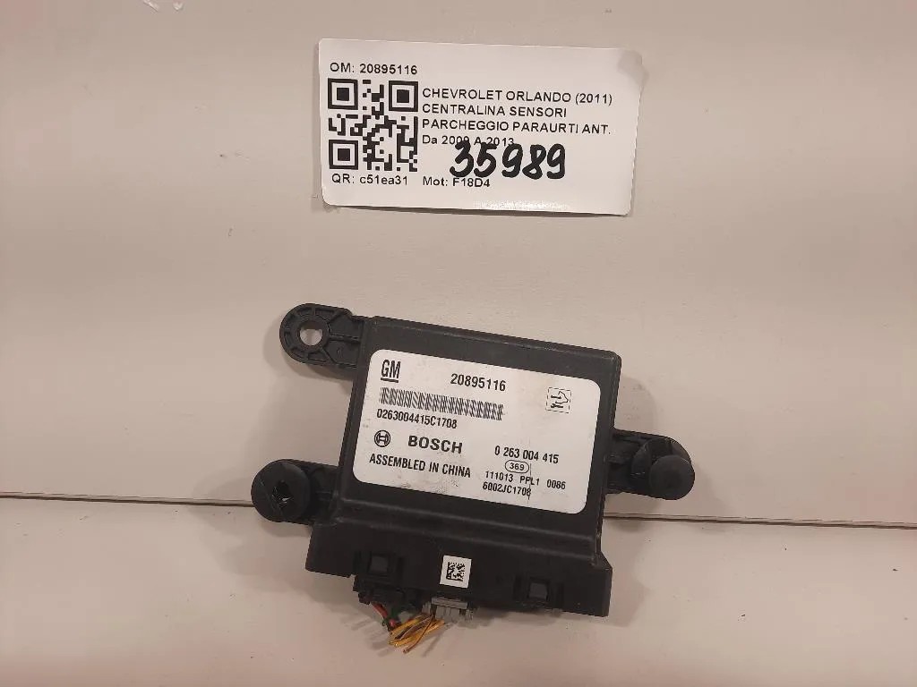 Centralina Sensori Parcheggio Paraurti ANT 20895116 Chevrolet Orlando 2011
