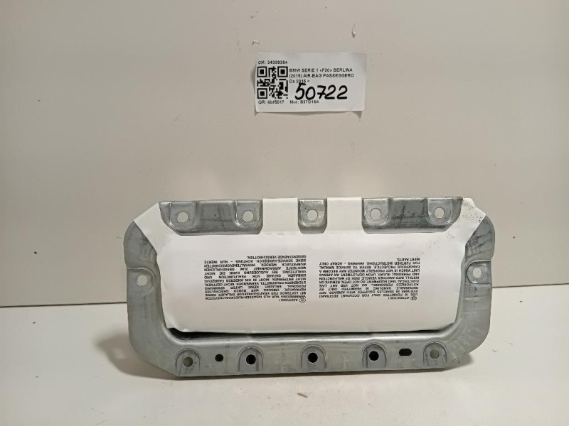 Air-bag Passeggero 34089354 Bmw Serie 1 F20 Berlina 2015