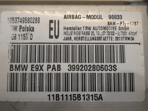 Air-bag Passeggero 34089354 Bmw Serie 1 F20 Berlina 2015