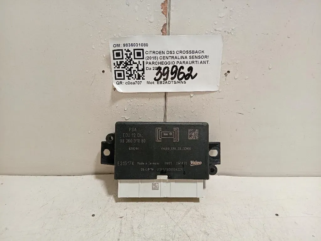 Centralina Sensori Parcheggio Paraurti ANT 9836031080 Citroen DS3 Crossback 2018