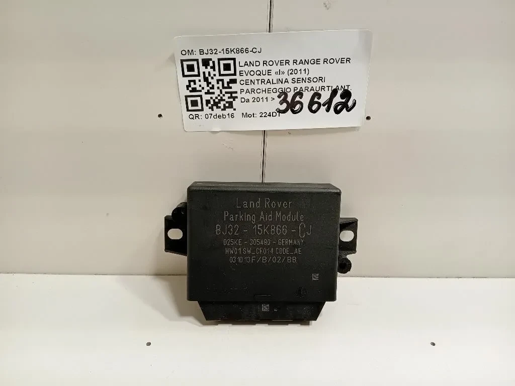 Centralina Sensori Parcheggio Paraurti ANT BJ32-15K866-CJ Land Rover Range Rover Evoque I 2011
